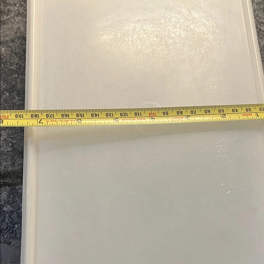 Vintage Tupperware Sheer storage containers. 2 rectangular and 1 square. Deli.